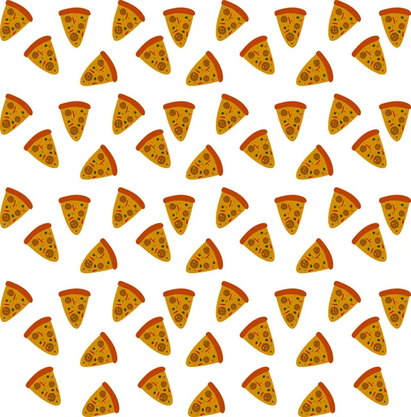 Pizza tapéta, illusztráció, vektor fehér háttér — Stock Vector