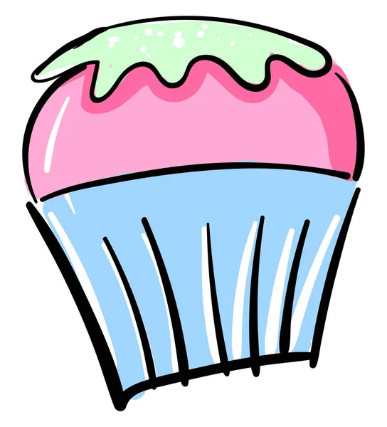 Söt cupcake, illustration, vektor på vit bakgrund. — Stock vektor