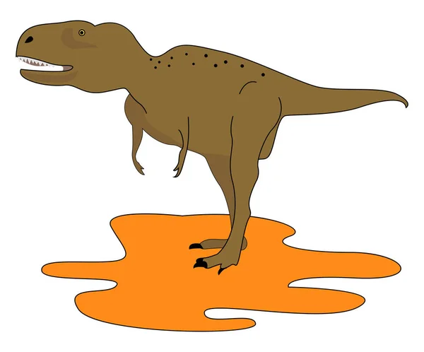 アベリサウルス立ち、イラスト、白い背景にベクトル. — ストックベクタ