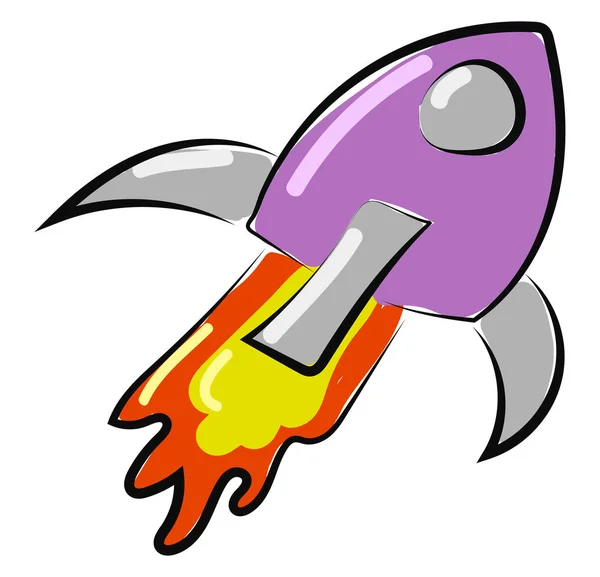 Purple spaceship, illustration, vector on white background — Stock Vector