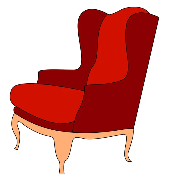 Красное кресло, иллюстрация, вектор на белом фоне. — стоковый вектор
