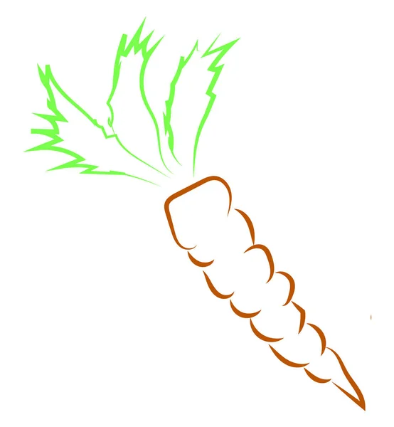 Big carrot drawing, illustration, vector on white background. — Stock Vector