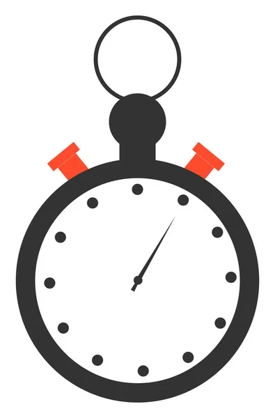 Cronómetro negro, ilustración, vector sobre fondo blanco — Vector de stock
