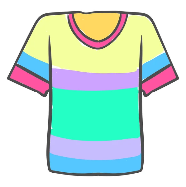 Multicolor man shirt, illustratie, vector op witte achtergrond. — Stockvector