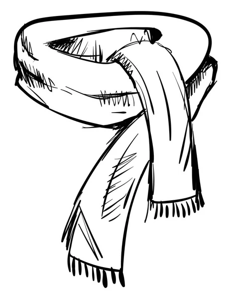 Dibujo de bufanda de invierno, ilustración, vector sobre fondo blanco . — Vector de stock