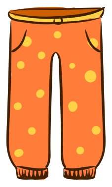 Turuncu palyaço pantolon, illüstrasyon, beyaz arka plan vektör.