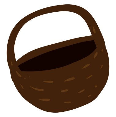 Kahverengi sepet, illüstrasyon, beyaz arkaplanda vektör.