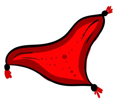 Kırmızı kadın şal, illüstrasyon, beyaz arka plan vektör.