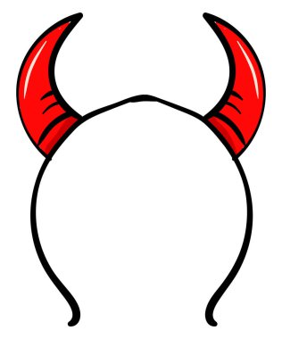 Devils boynuz, illüstrasyon, beyaz arka plan vektör.