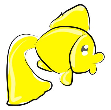 Küçük altın balık, illüstrasyon, beyaz arka plan vektör.