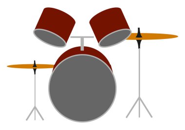 Müzik davul, illüstrasyon, beyaz arka plan vektör.