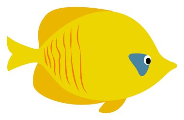 Sarı balık, illüstrasyon, beyaz arkaplanda vektör.