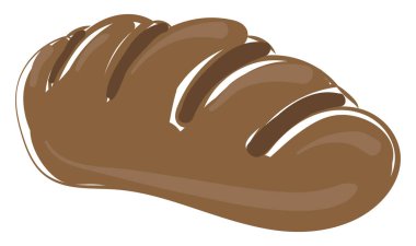 Lezzetli ekmek, illüstrasyon, beyaz arkaplanda vektör.