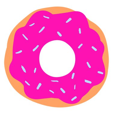 Pembe donut, illüstrasyon, beyaz arka plan vektör.