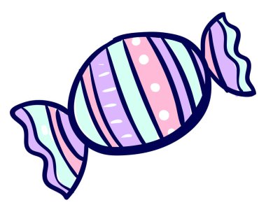 Sarılmış çok renkli şeker, illüstrasyon, beyaz backgrou vektör