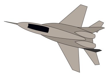 Fighter mig 29, illüstrasyon, beyaz arka plan vektör.