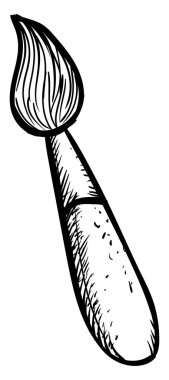 Paintbrush çizim, illüstrasyon, beyaz arka plan vektör.