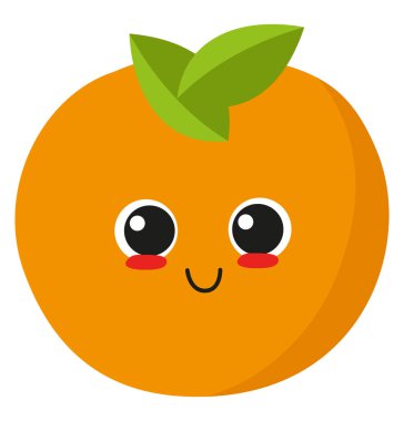 Mutlu turuncu, illüstrasyon, beyaz arka plan vektör.