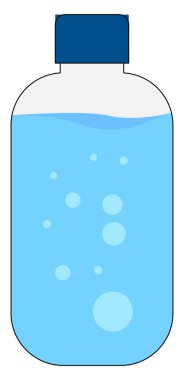 Bir şişe su, illüstrasyon, beyaz arkaplanda vektör.