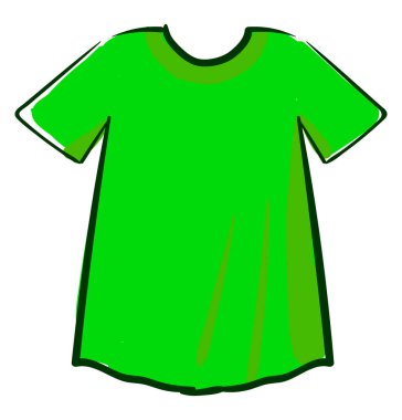 Yeşil adam gömlek, illüstrasyon, beyaz arka plan vektör.