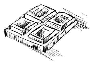 Çikolata çizim, illüstrasyon, beyaz arka plan vektör.