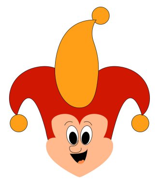 Aptal soytarı, illüstrasyon, beyaz arka plan vektör.