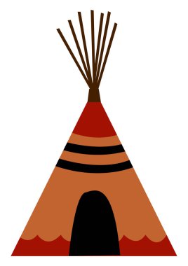 Hint wigwam, illüstrasyon, beyaz arka plan vektör.