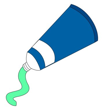 Yeşil diş macunu, illüstrasyon, beyaz arka plan vektör.