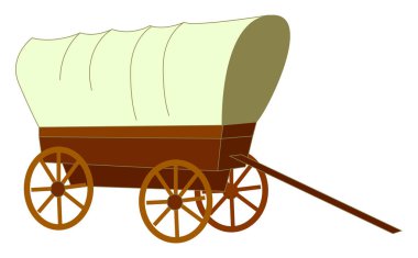 Old retro cart, illustration, vector on white background. clipart