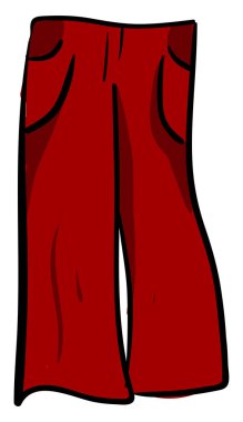 Kırmızı kadın pantolon, illüstrasyon, beyaz arka plan vektör.