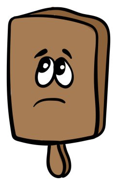 Üzgün mutfak tahtası, illüstrasyon, beyaz arka plan vektör.