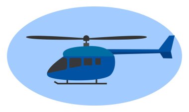 Mavi helikopter, illüstrasyon, beyaz arka plan vektör.