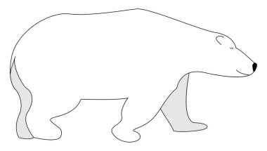 Mutlu kutup ayısı, illüstrasyon, beyaz arka plan vektör.