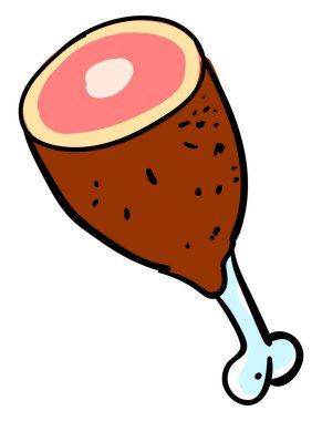 Lezzetli et, illüstrasyon, beyaz arkaplanda vektör.