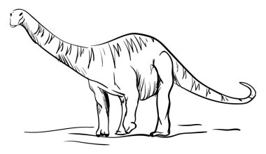 Dinozor çizim, illüstrasyon, beyaz arka plan üzerinde vektör.