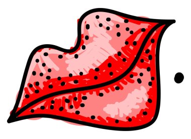 Kırmızı dudaklar, illüstrasyon, beyaz arkaplanda vektör.