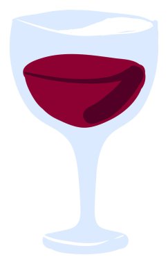 Bir kadeh şarap, illüstrasyon, beyaz arkaplanda vektör.