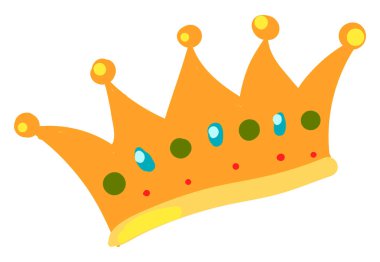 Kings altın taç, illüstrasyon, beyaz arka plan vektör.