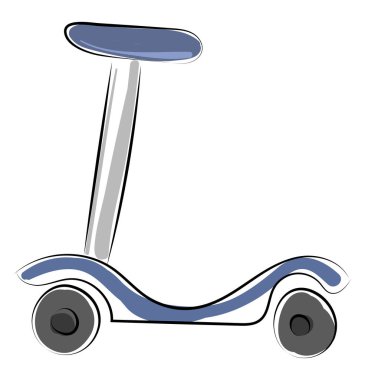 Mavi scooter, illüstrasyon, beyaz arka plan vektör.