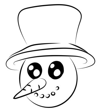 Kardan adam kafası, illüstrasyon, beyaz arka plan üzerinde vektör.