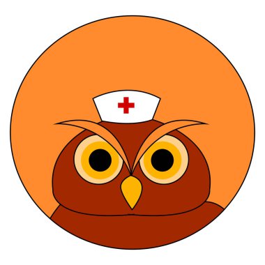 Baykuş tıbbi şapka, illüstrasyon, beyaz arka plan üzerinde vektör ile.