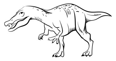 Tehlike dinozor çizim, illüstrasyon, beyaz backgroun vektör