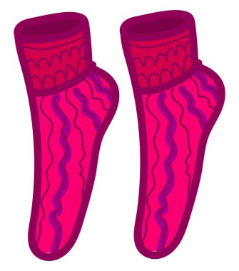 Kadın pembe çorap, illüstrasyon, beyaz arka plan vektör.