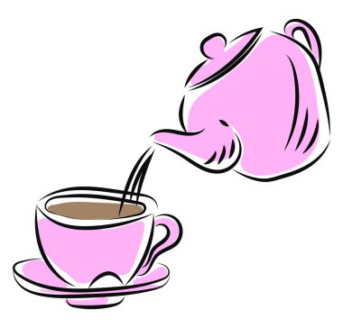 Çay bardağı, illüstrasyon, beyaz arka plan üzerinde vektör çay dökme