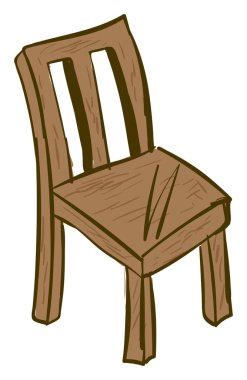 Tahta sandalye, illüstrasyon, beyaz arkaplanda vektör.