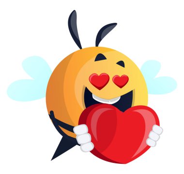 Aşık Arı, illüstrasyon, beyaz arka plan üzerinde vektör.