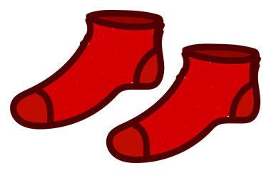 Kırmızı çorap, illüstrasyon, beyaz arka plan vektör.