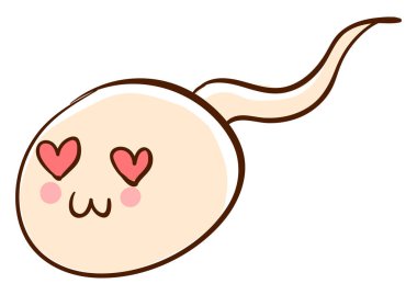 Aşık sperm, illüstrasyon, beyaz arka plan üzerinde vektör.