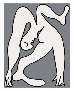 Pablo Picasso Acrobat, illustration, vector on white background. clipart