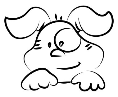 Sevimli köpek çizim, illüstrasyon, beyaz arka plan vektör.